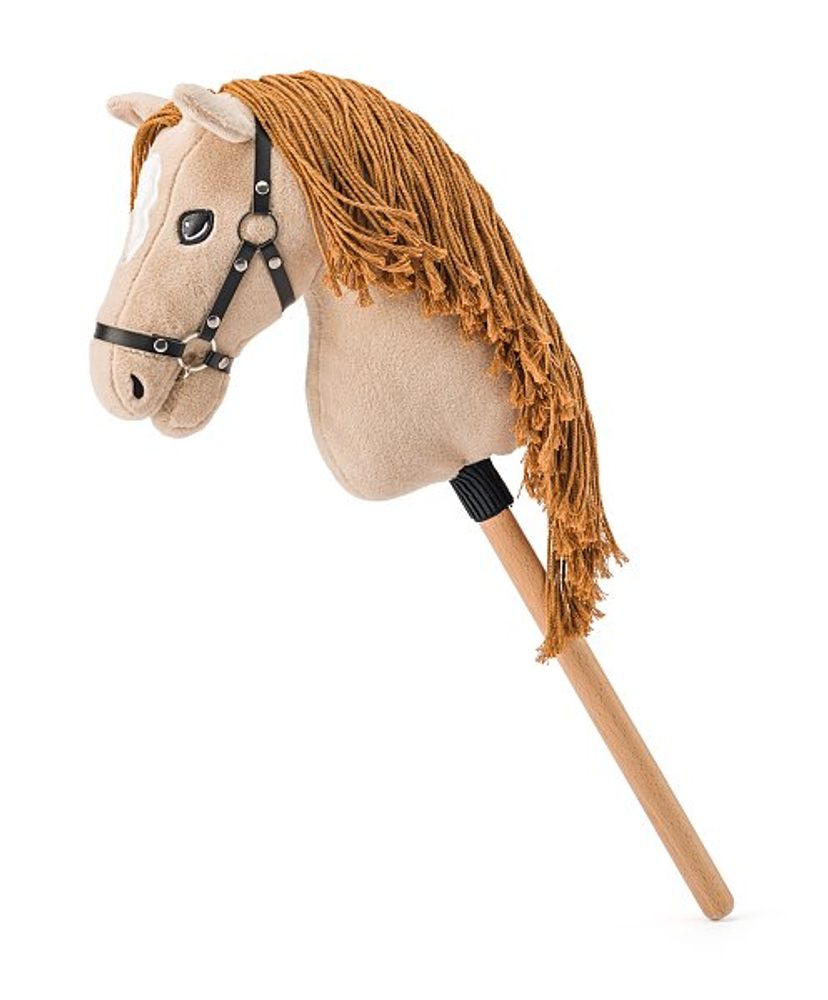 Levně FAUNICA Hobby horse Gracia, béžová klisna na tyči, provázková hříva