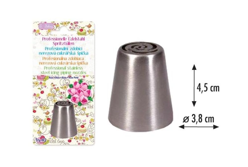 Levně špička d38x45mm RŮŽE TRY-R2, zdobící, NR