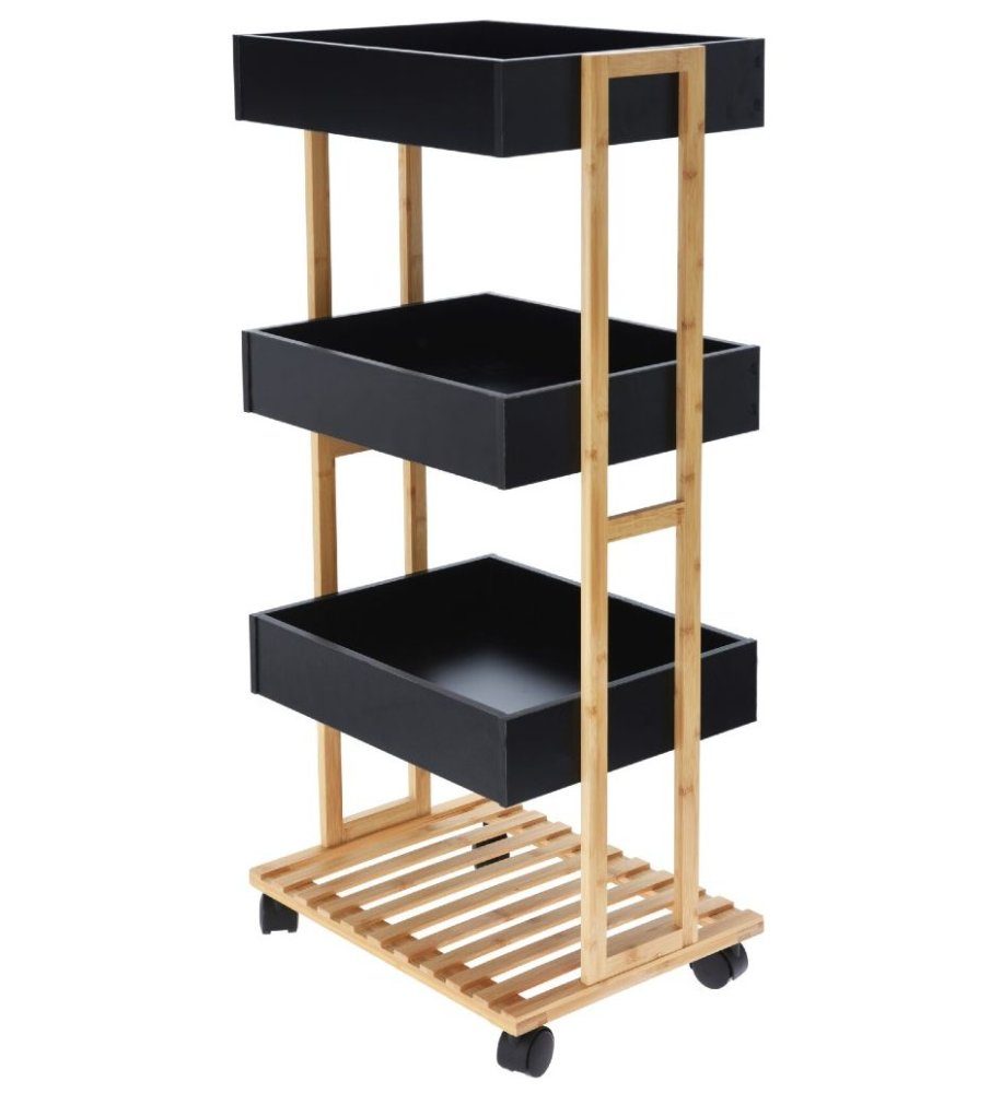 Levně EXCELLENT HOUSEWARE Pojízdný regál do koupelny 4 police 88 cm KO-KR8000040