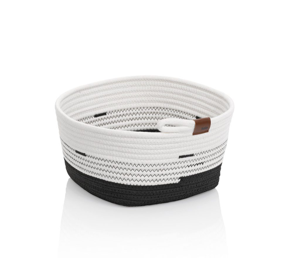 Levně KELA Košík Hedda 28 cm směs bavlna/polyester bílo-černá KL-24458
