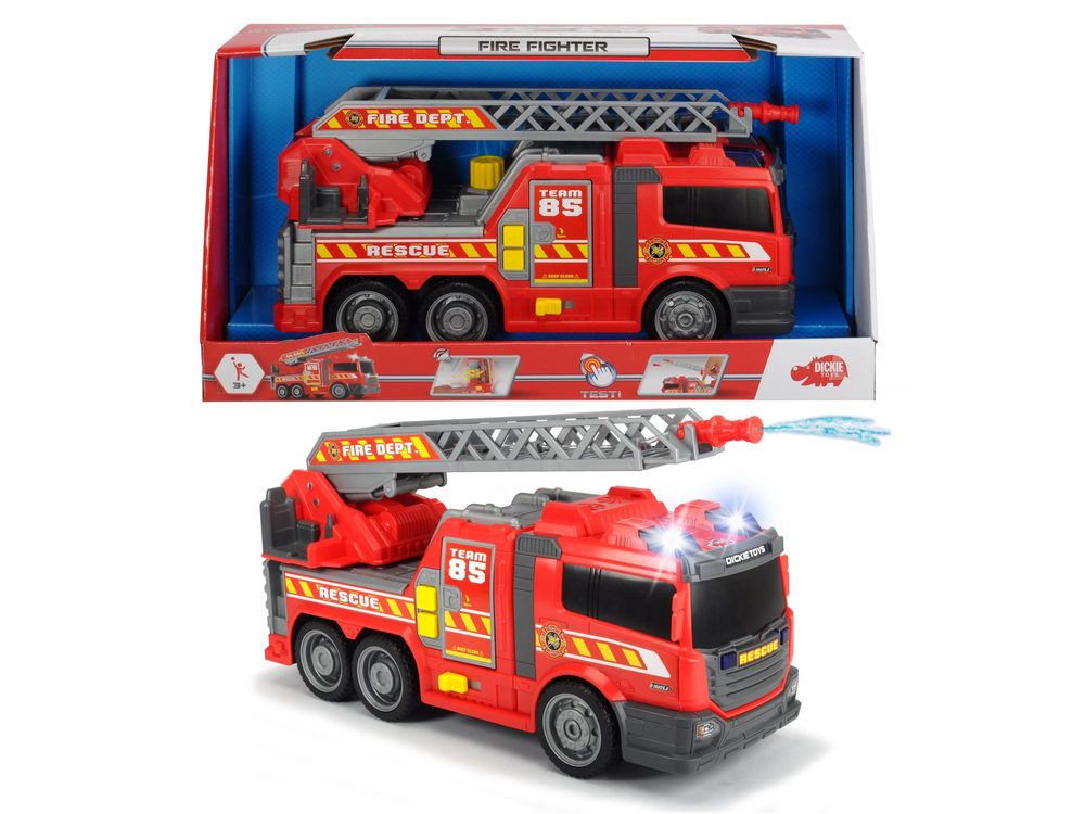 Levně Dickie AS Hasičské auto 36cm, světlo, zvuk, ruční pumpa