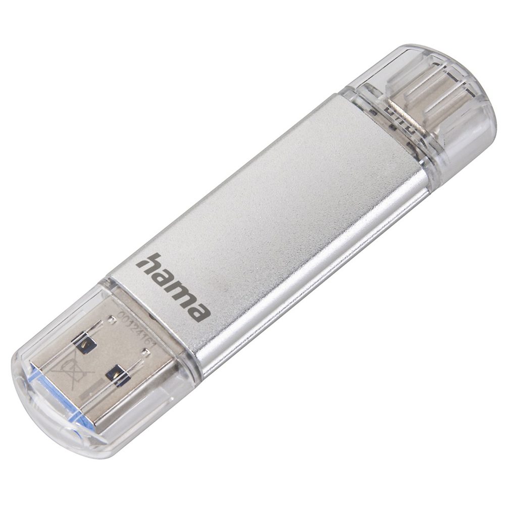 Levně Hama Flash Pen Laeta, USB-C/USB-A 3.1, 256 GB, 40 MB/s, stříbrný