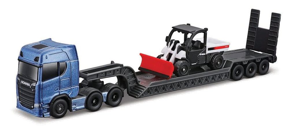 Levně Maisto - Mini pracovní stroje, Sada velkého tahače,Scania 770S, Bobcat T590 G