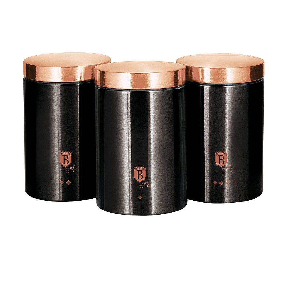 Levně BERLINGERHAUS Dóza na potraviny sada 3 ks Black Rose Collection BH-1734