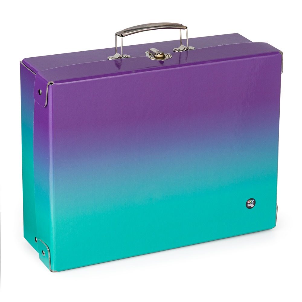 Levně Karton P+P Kufřík lamino hranatý A4 OXY Ombre Purple- blue