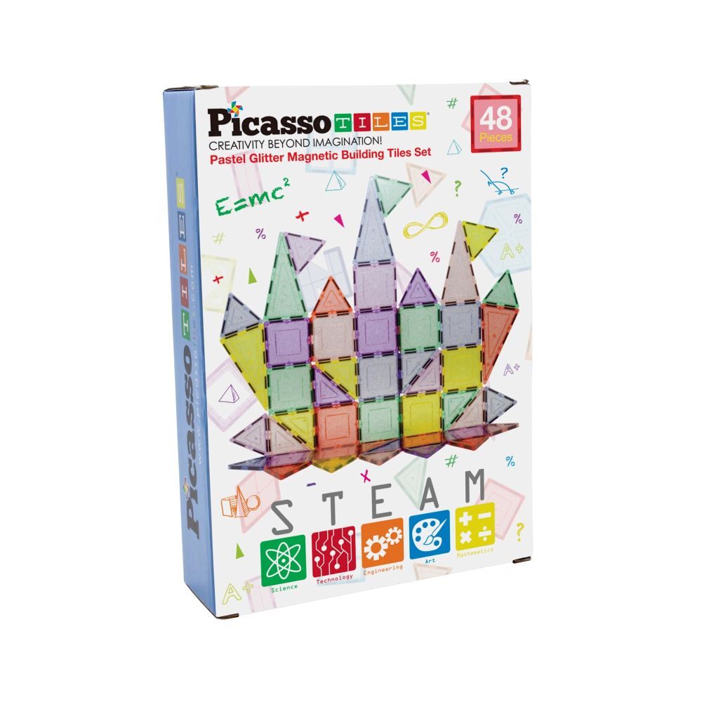 Levně Picasso stavebnice 48 dílků Magnetické bloky, Glitrované