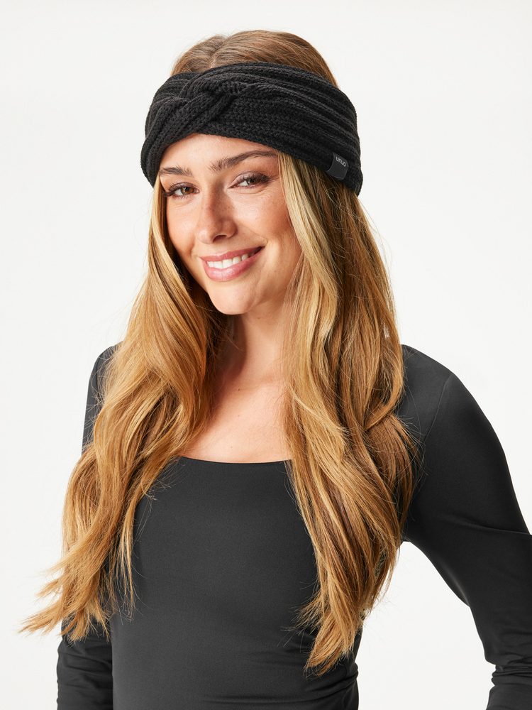 Levně Unuo Čelenka pletená Twist, Černá - UNI