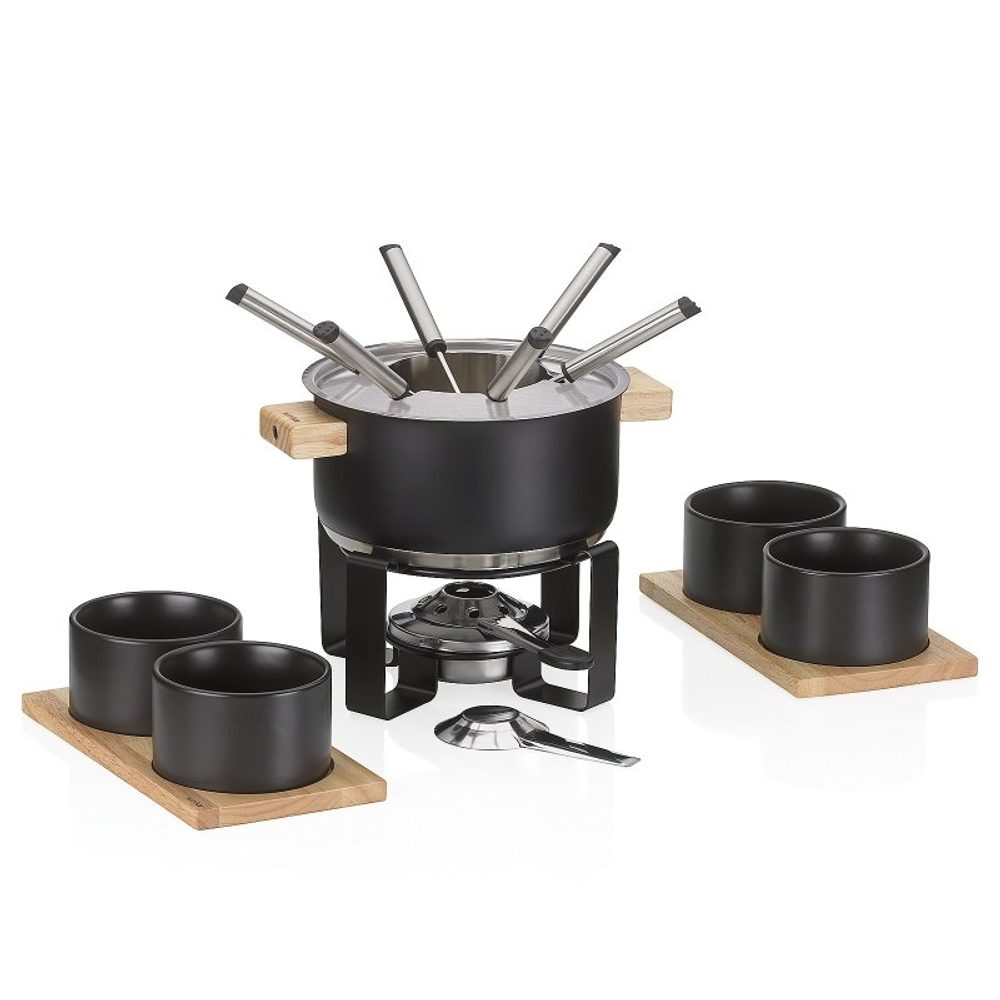 Levně KELA Fondue sada Gunten nerez černá 19,0cm 20,0cm 1,6l KL-10068