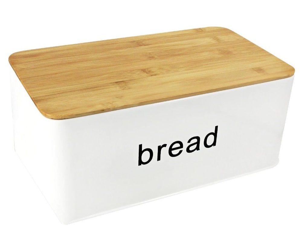 HIT Chlebník s bambusovým víkem bílá HT-22172386