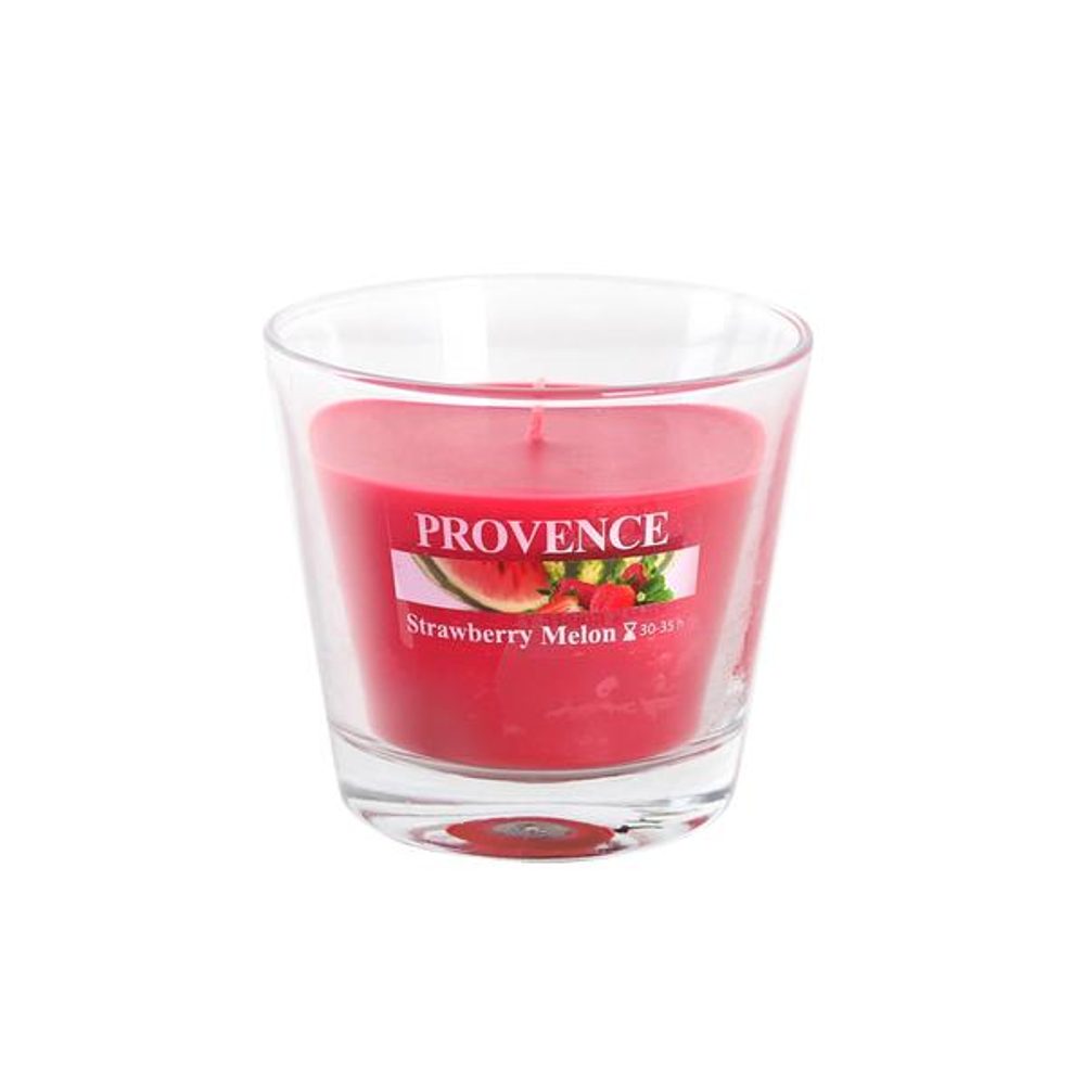Levně Provence SVÍČKA VE SKLE 140G, JAHODA+MELOUN