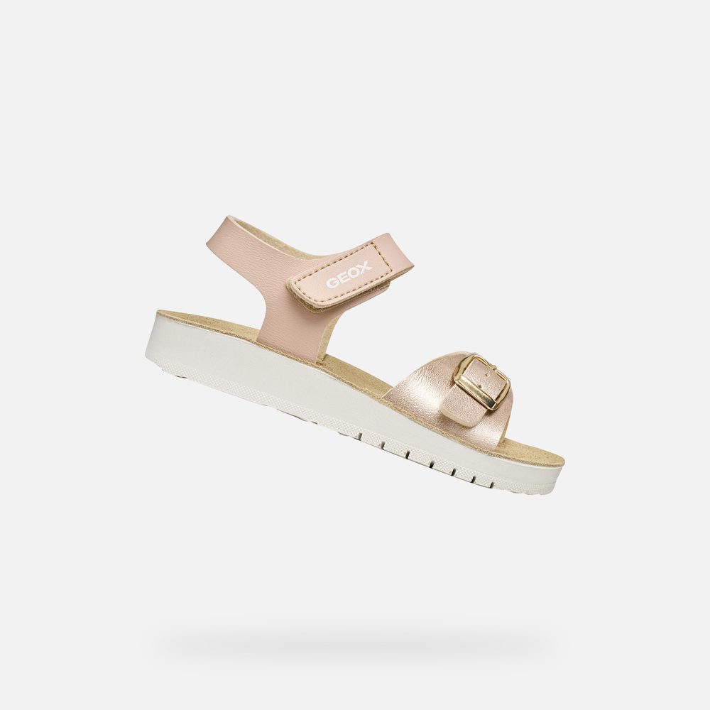 Levně Světle růžové dívčí sandály Geox Sandal Costarei - 28