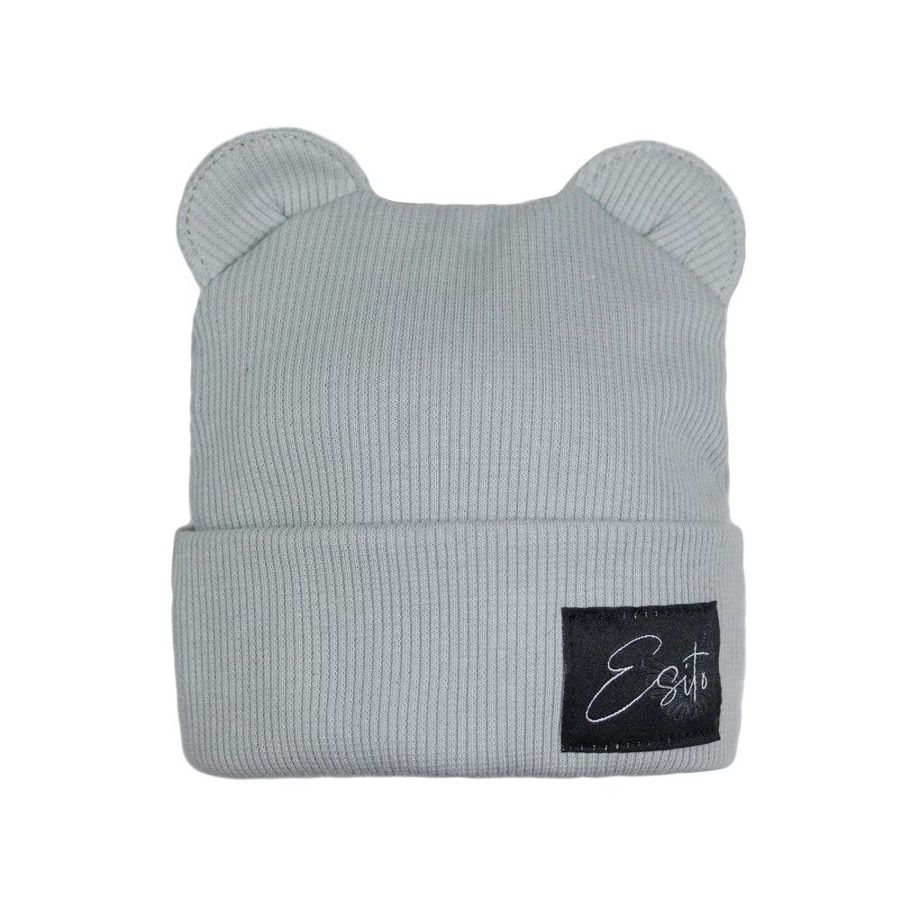 ESITO Zimní žebrovaná čepice s oušky Color Grey - šedá - 36 šedá
