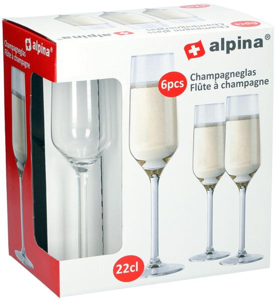 Levně Alpina SKLENICE NA ŠAMPAŇSKÉ ALPINA 220ML 6KS