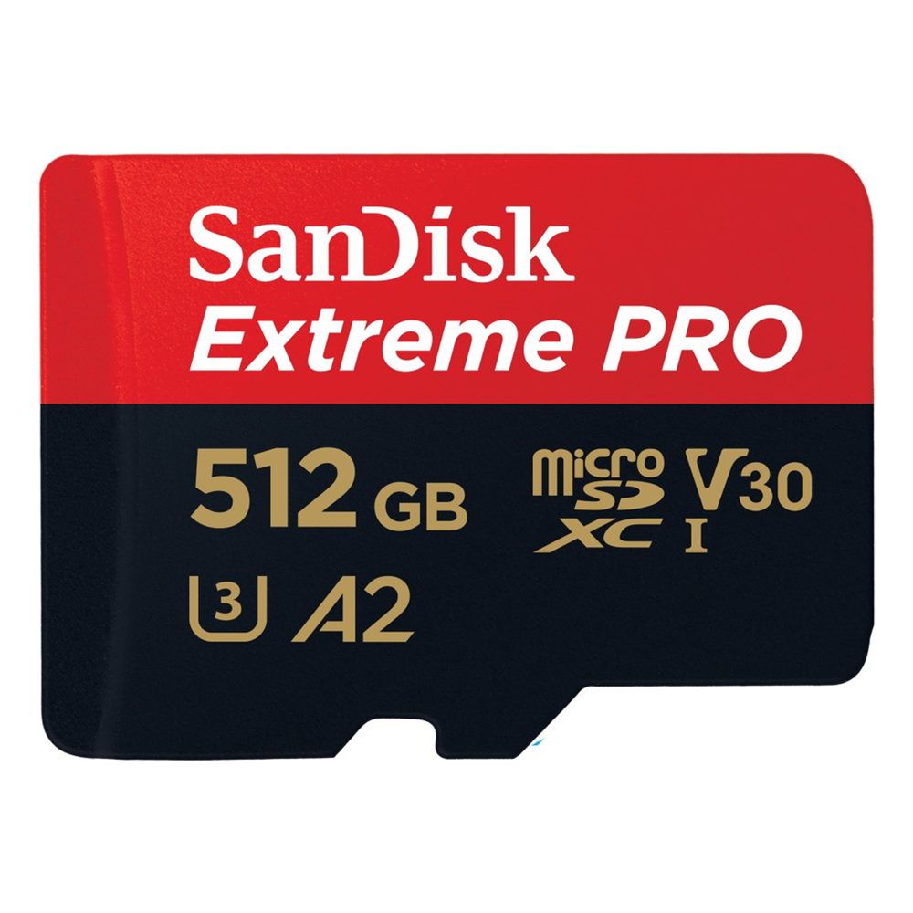 Levně SanDisk Extreme PRO microSDXC 512 GB + SD Adapter 200 MB/s and 140 MB/s A2 C10 V30 UHS-I U3