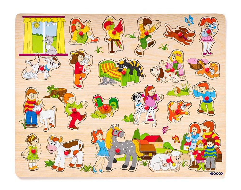 Levně WOODY Puzzle velké s úchyty