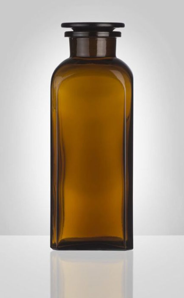 Levně dóza-prachovnice 750ml-čtv.hnědá, zabr.víko, sklo