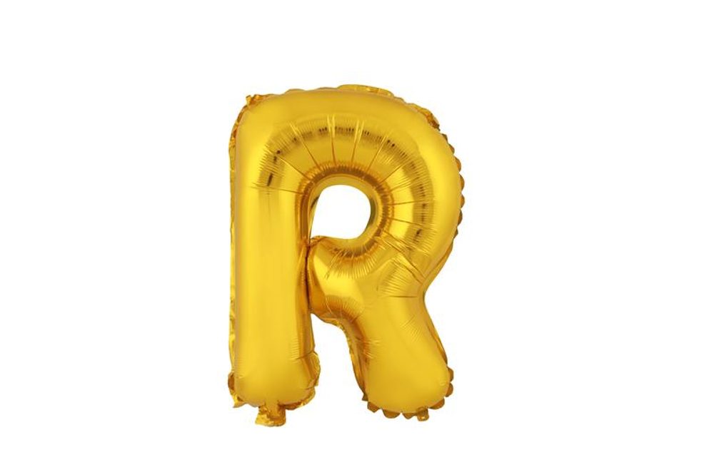 Levně TORO BALÓNEK PÍSMENKO "R", VEL.: CCA 30CM, MATNĚ ZLATÁ