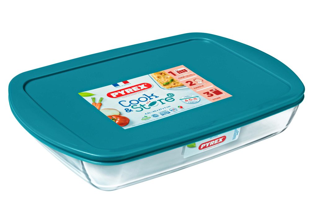 Pyrex PEKÁČ SKLENĚNÝ PYREX S VÍKEM 4.9L 40X27X7CM