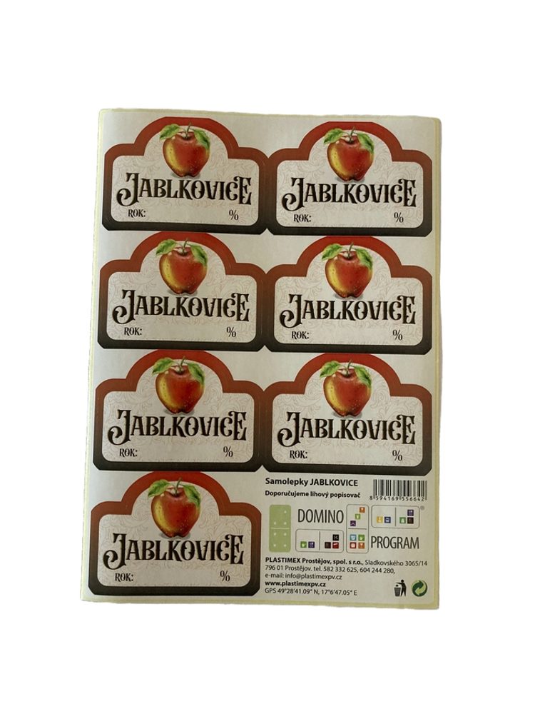 Levně etikety JABLKOVICE 7ks, samolepky