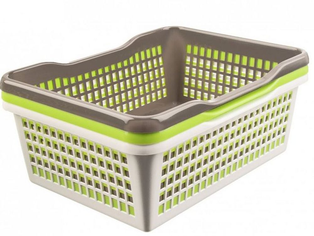 Levně košík A5 25,6x19,7x 6,6cm, prolamovaný, 3barvy, plast