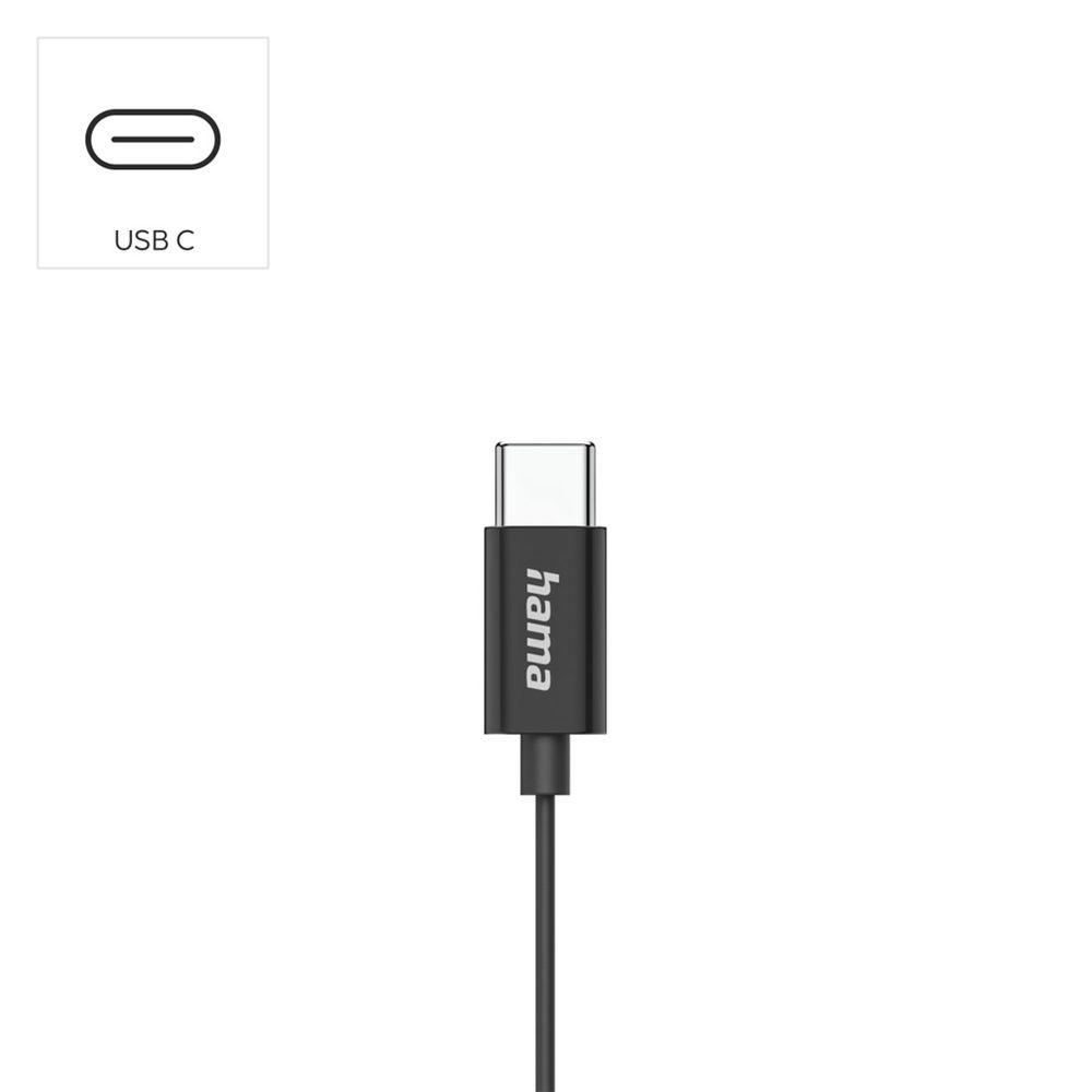 Hama USB-C sluchátka s mikrofonem Classy, pecky, černá (obrázek 8)