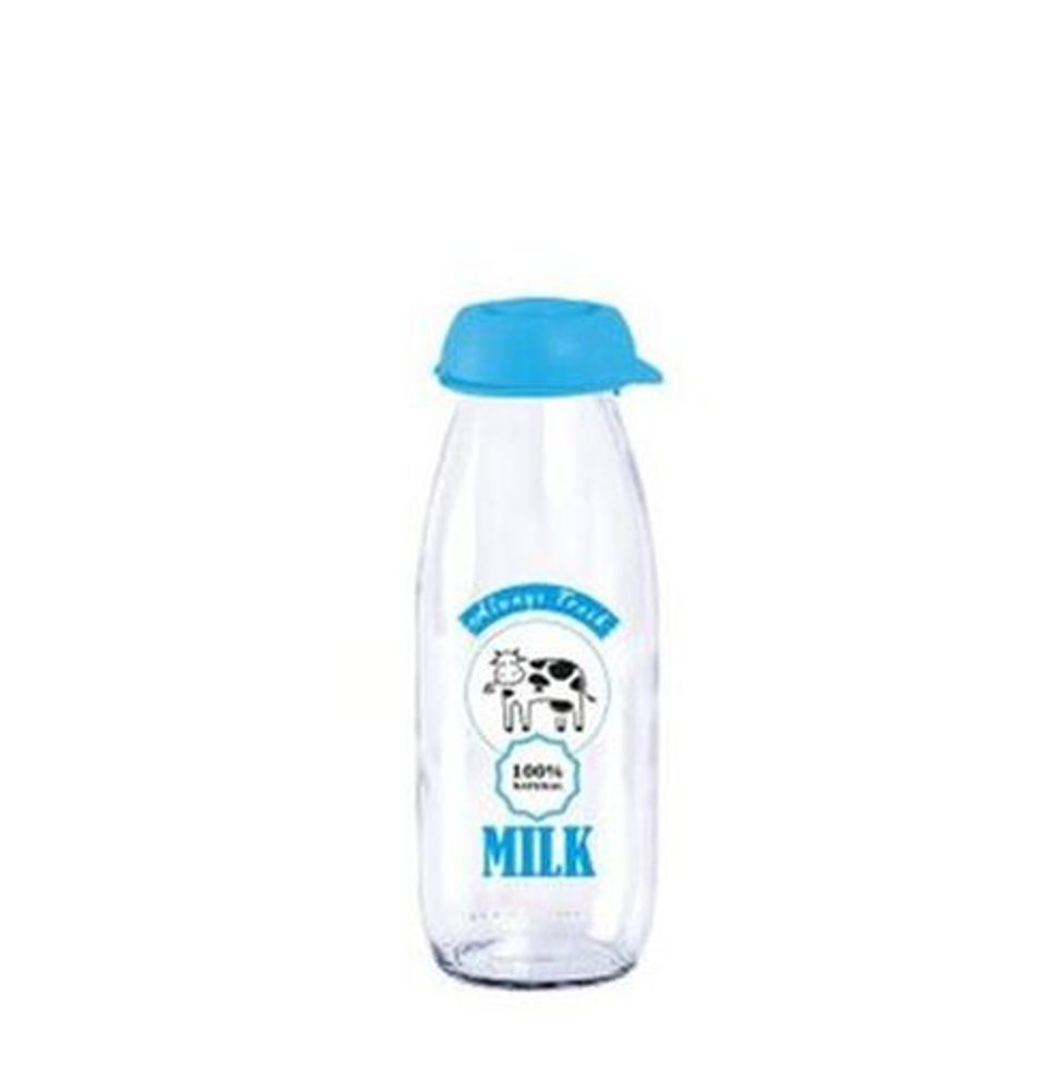 Levně láhev 1,0l na mléko, ALWAYS FRESH, plast.uzávěr, sklo