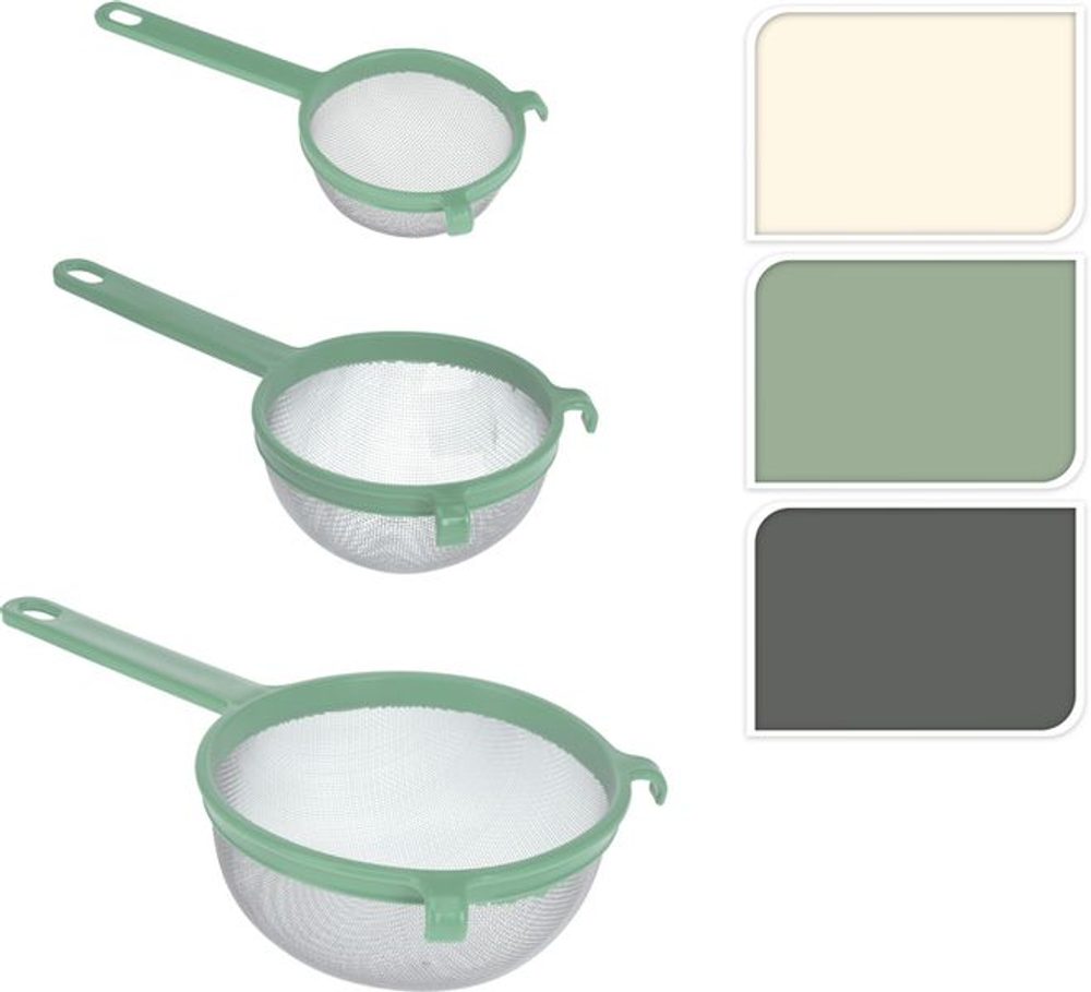 Levně cedník-3ks-sada ( d9,5;12,5;16cm), 3barvy, plast