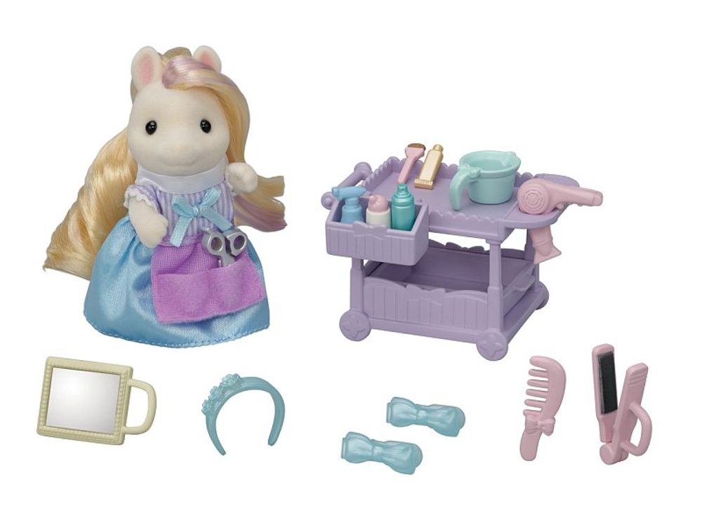 Levně Sylvanian family Poník s vlasy v kadeřnictví