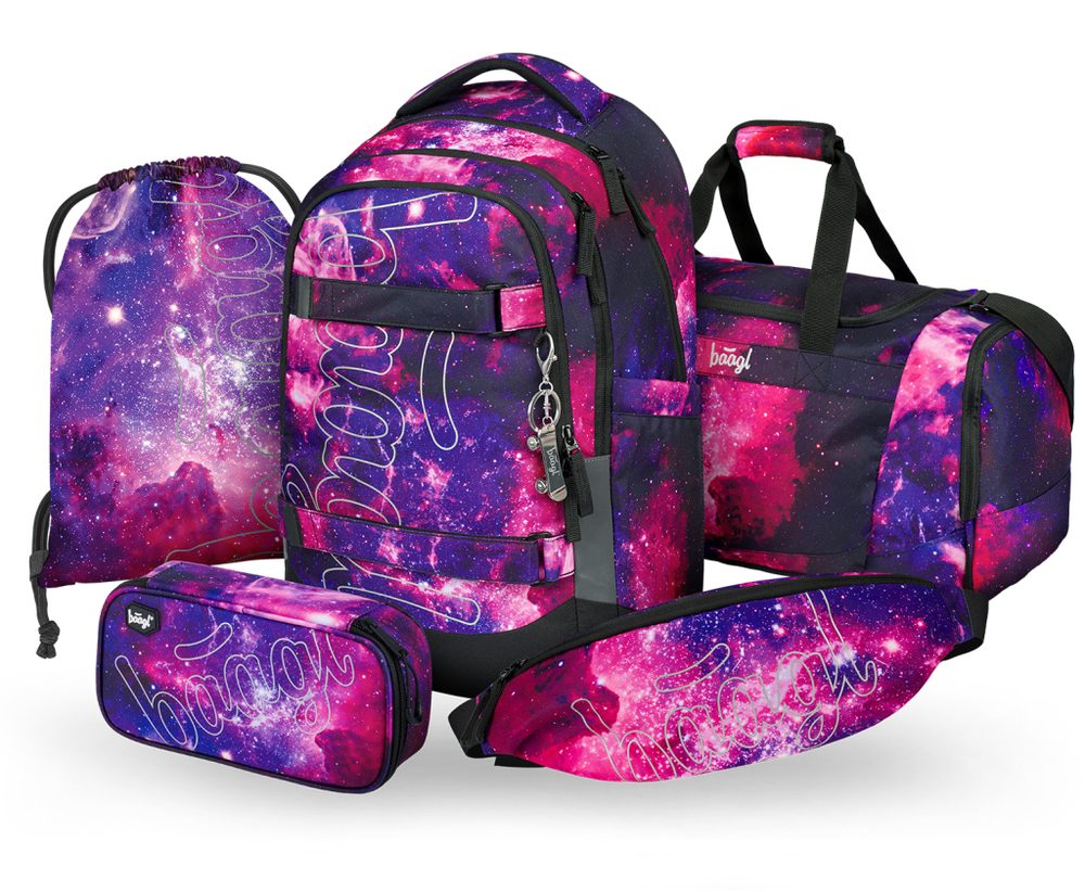 Levně BAAGL SET 5 Skate max Galaxy: batoh, penál, sáček, sportovní taška, ledvinka