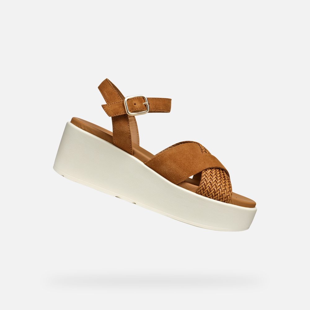 Hnědé dámské sandály Geox XAN2.2S - 36
