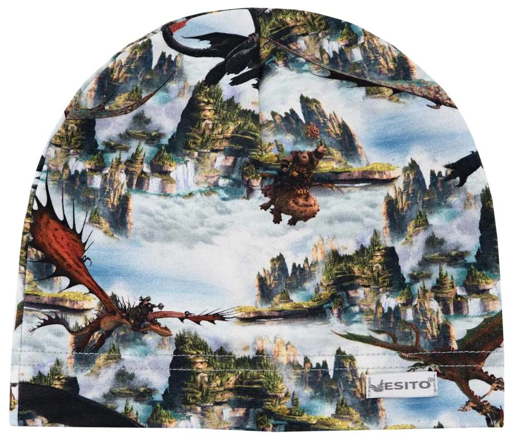 Levně ESITO Dětská čepice Draci - modrá - 40 modrá