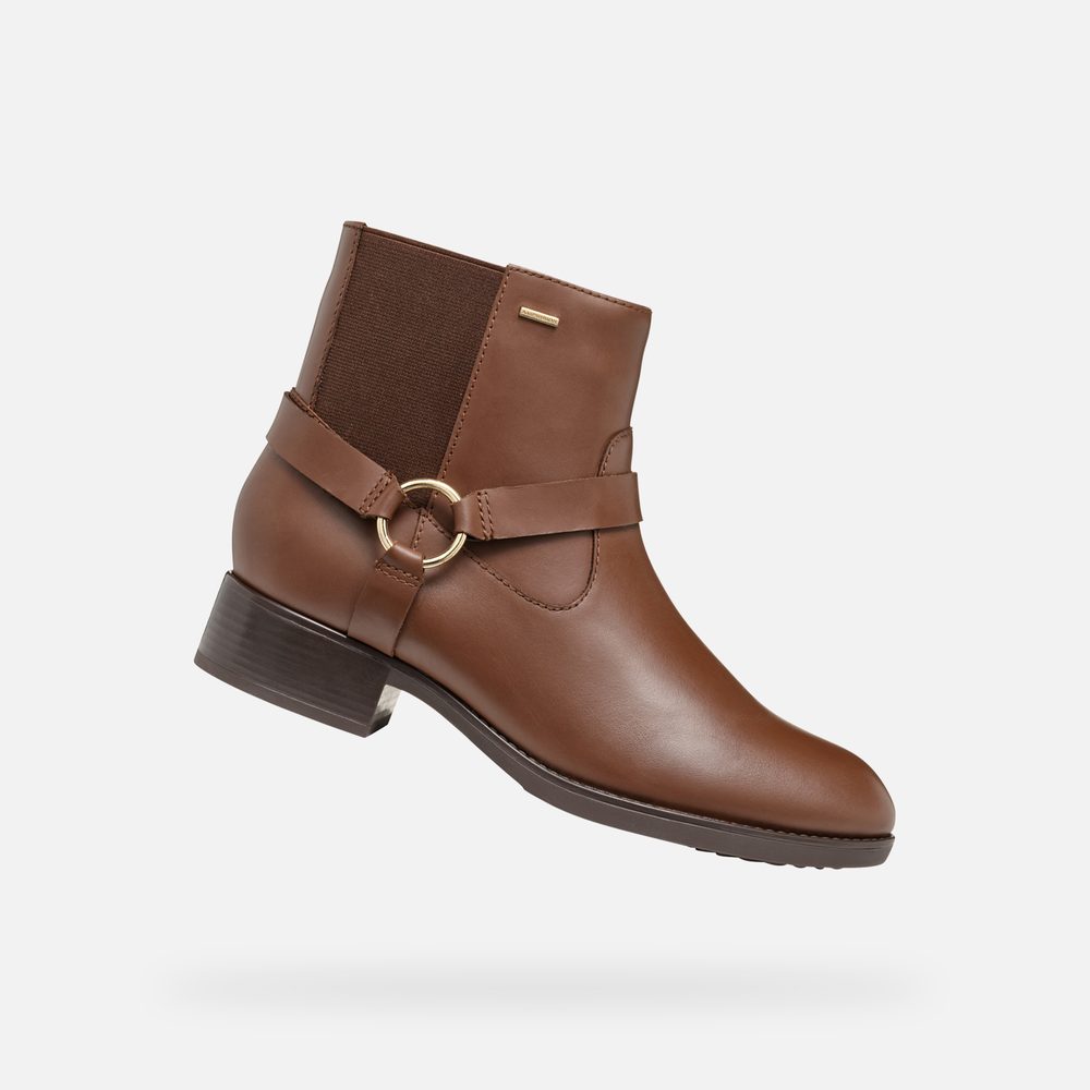 Hnědá dámská kotníková obuv Geox Felicity ABX - 35