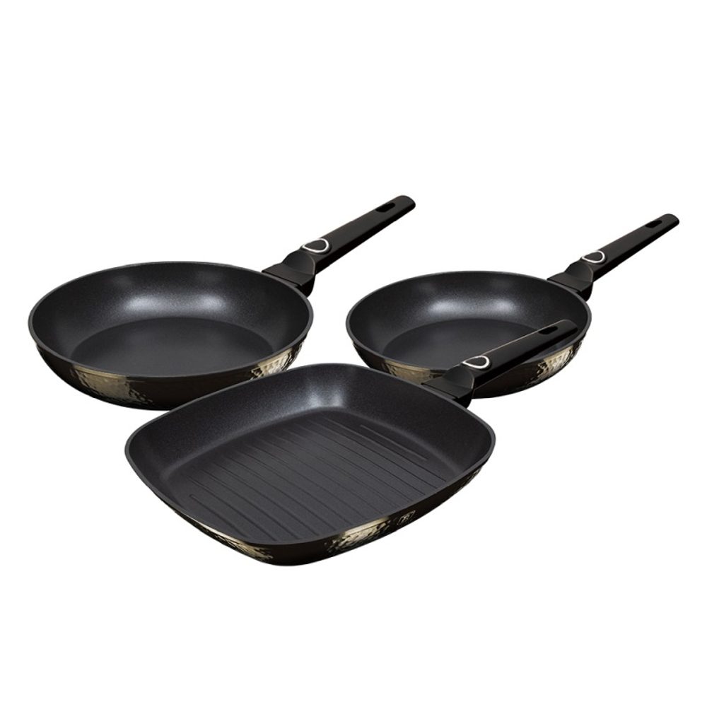 Levně BERLINGERHAUS Sada pánví s titanovým povrchem 3 ks Primal Gloss Collection steak BH-6073