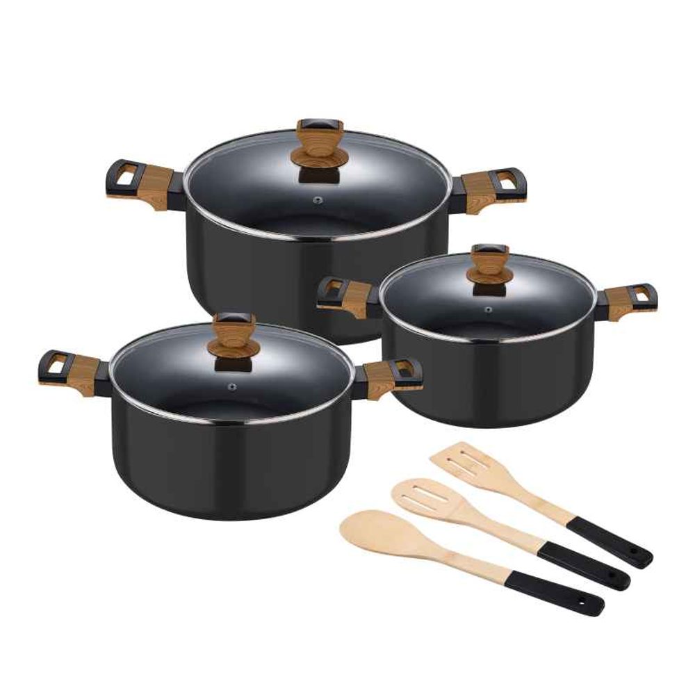 Levně BERGNER Sada nádobí s nepřilnavým povrchem 9 ks Earth Black BGEU-5602