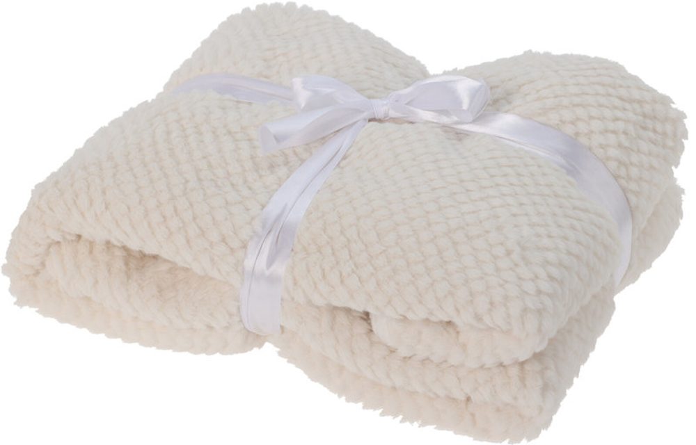 Levně HOMESTYLING Deka fleece 130 x 160 cm krémová KO-AAE329800