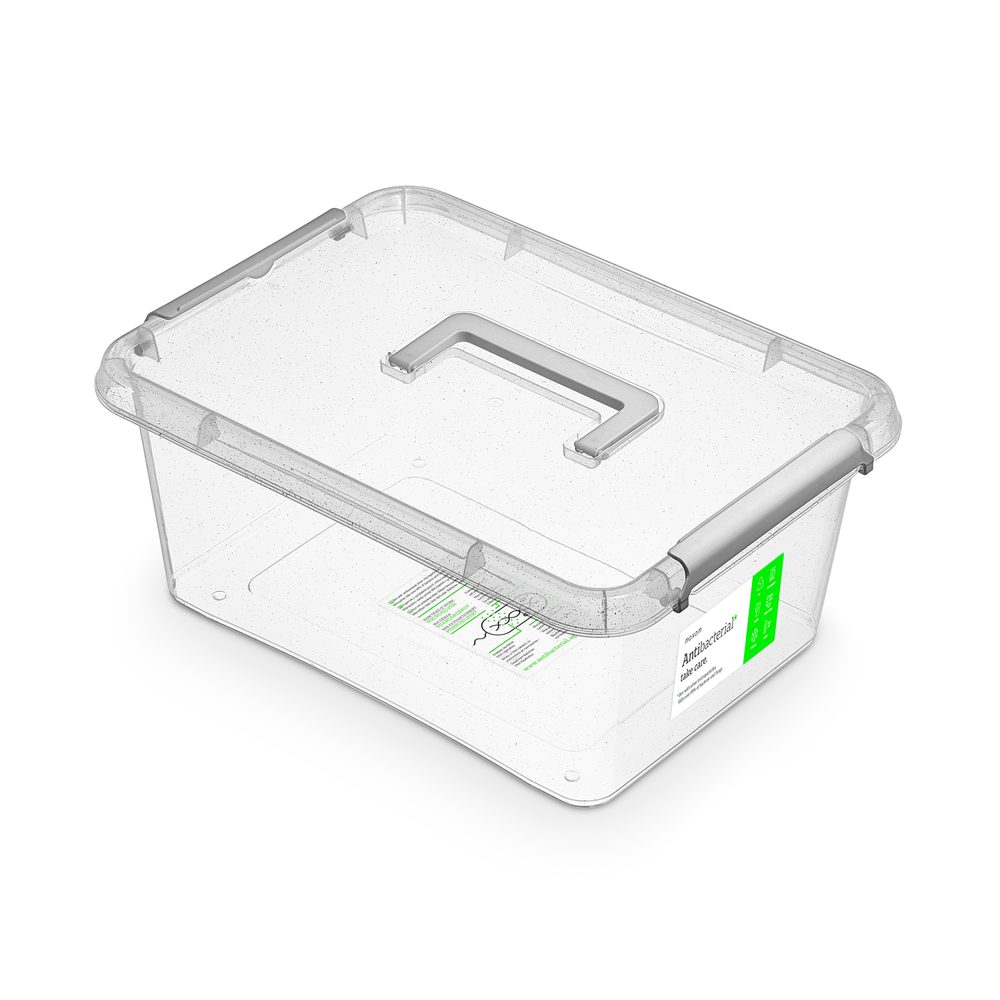 Levně antibakter.box 12,5 l 39x29x16,5cm,rukojeť, transp.plast
