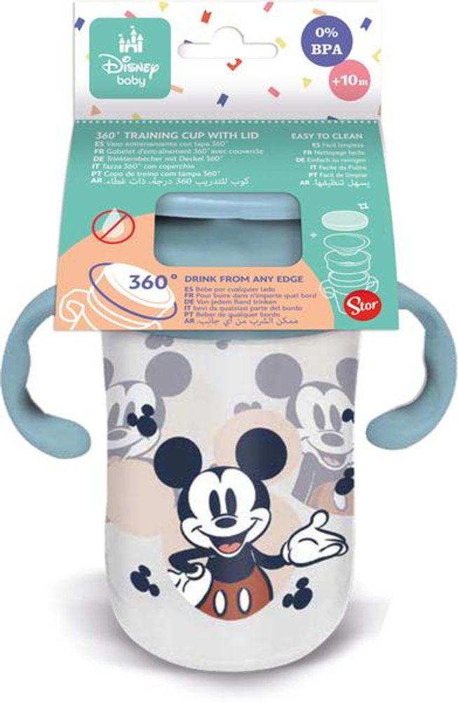 Levně STOR HRNEK S ÚCHYTY TRÉNINKOVÝ MICKEY 395 ML