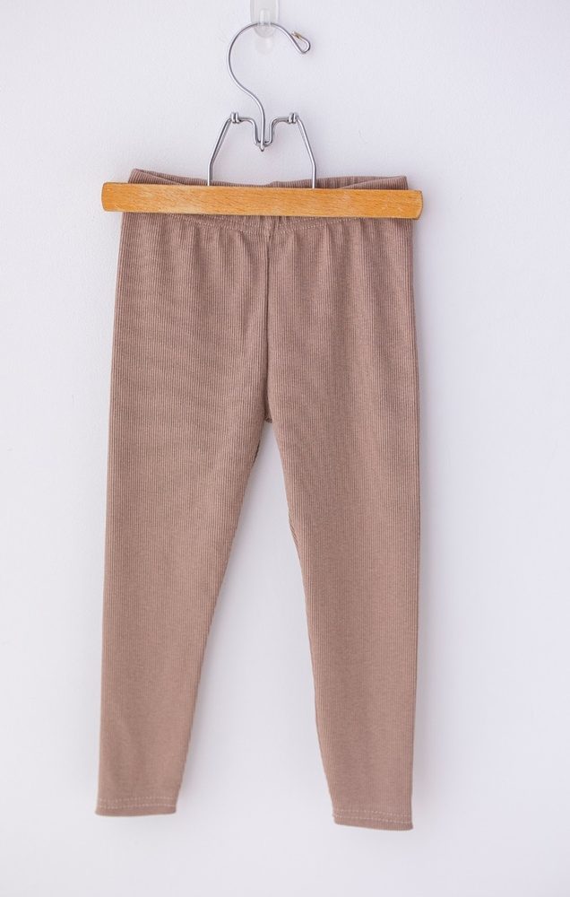 Levně Legíny Lily Grey jednobarevné žebrované - latte - 116