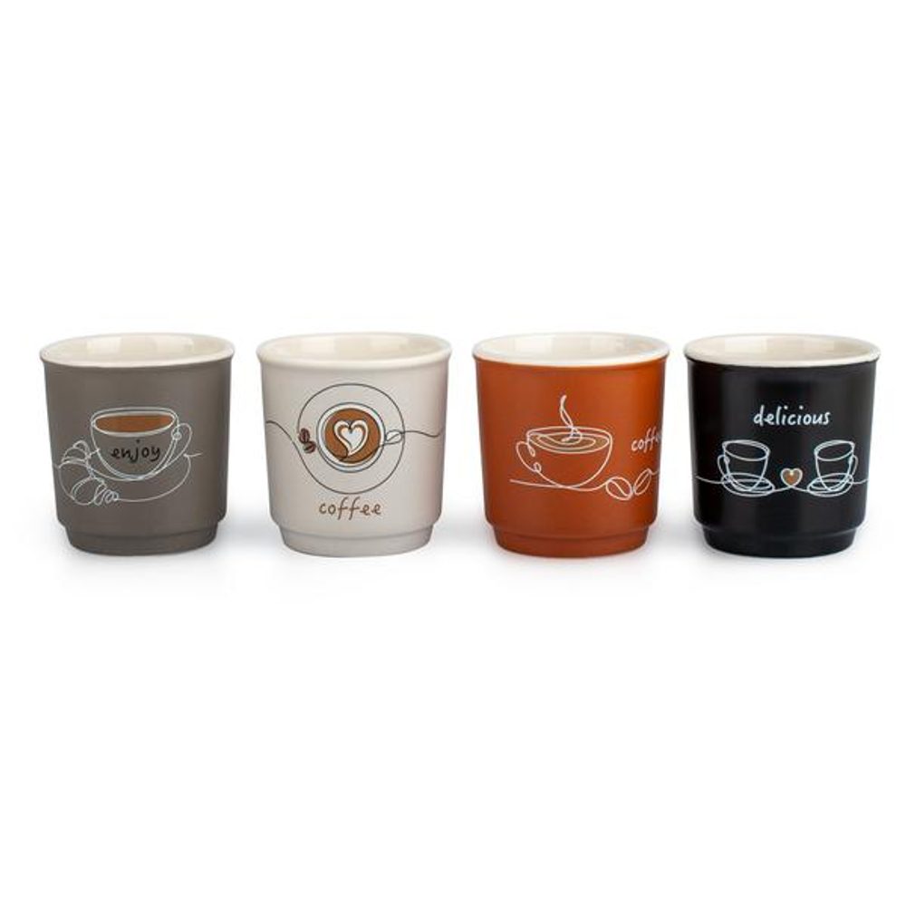 Levně TORO HRNEK COFFEE 90ML KERAMIKA 4 ASSORT