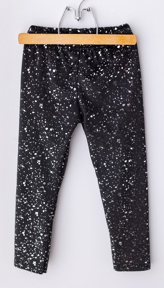 Levně Premium sametové Lily Grey legíny Silver Black - 104