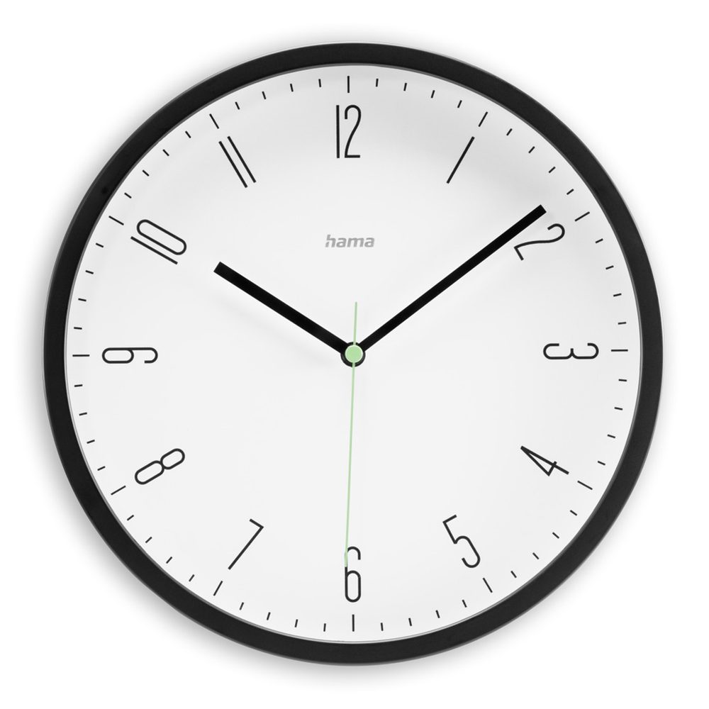 Levně Hama Capri, nástěnné hodiny, 25 cm, černé