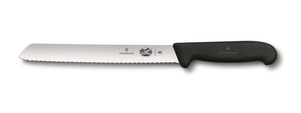 Levně nůž 21cm ostří, kuch., chléb vln., FIBROX, protiskl. VICTORINOX, černý