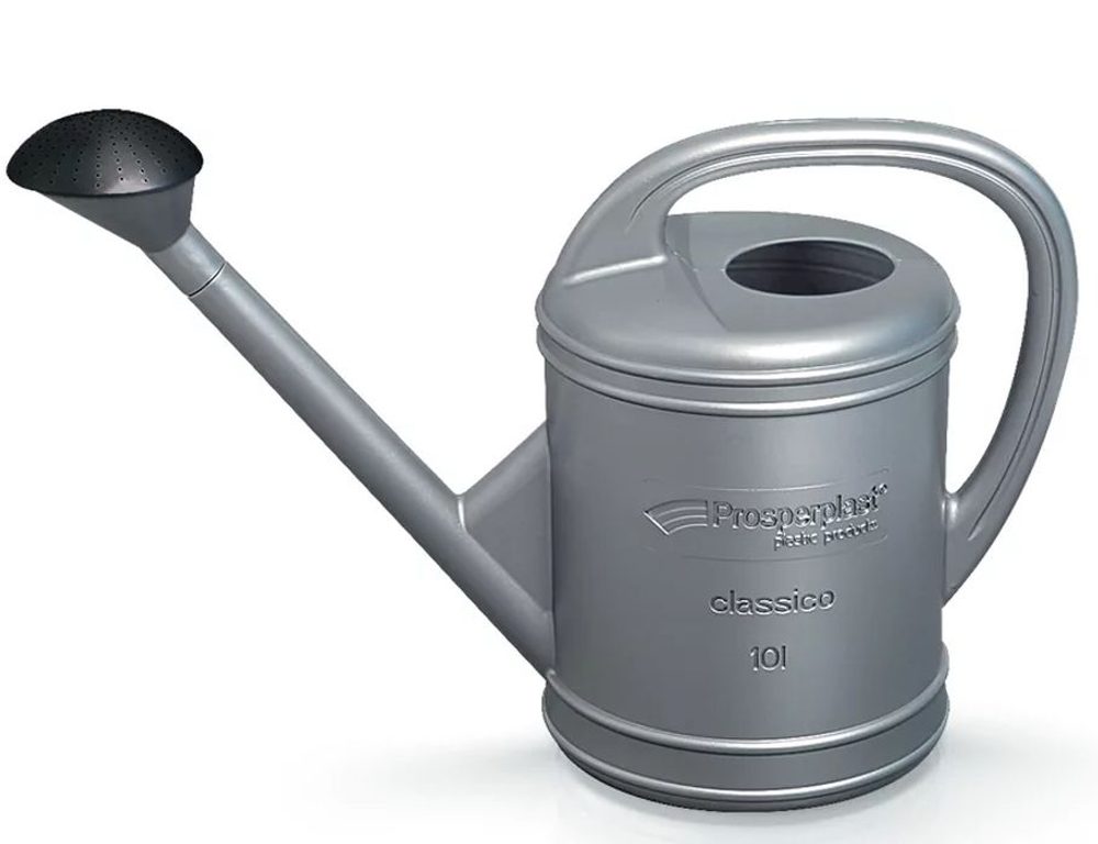 Levně konev 10,0l zahr., CLASSICO+kropítko, stříbrná, plast