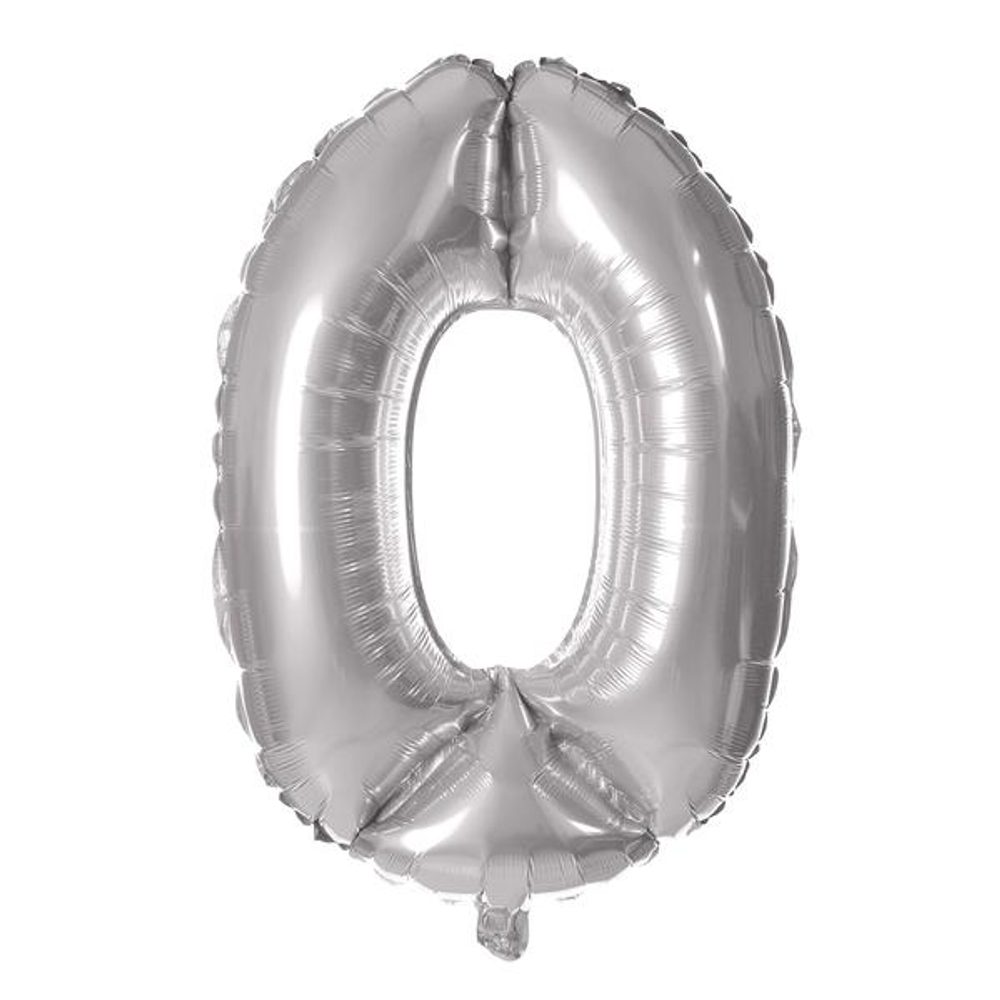 Levně TORO BALÓNEK ČÍSLICE 0, 30CM, MATNĚ STŘÍBRNÁ