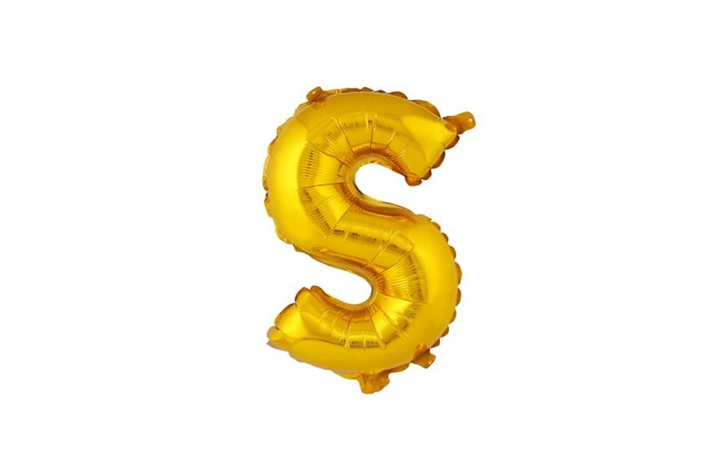 Levně TORO BALÓNEK PÍSMENKO "S", VEL.: CCA 30CM, MATNĚ ZLATÁ