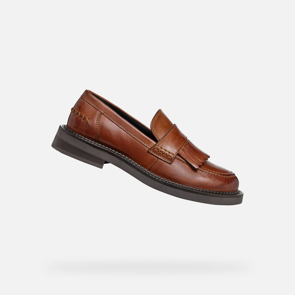 Světle hnědé dámské mokasíny Geox Serilda - 35