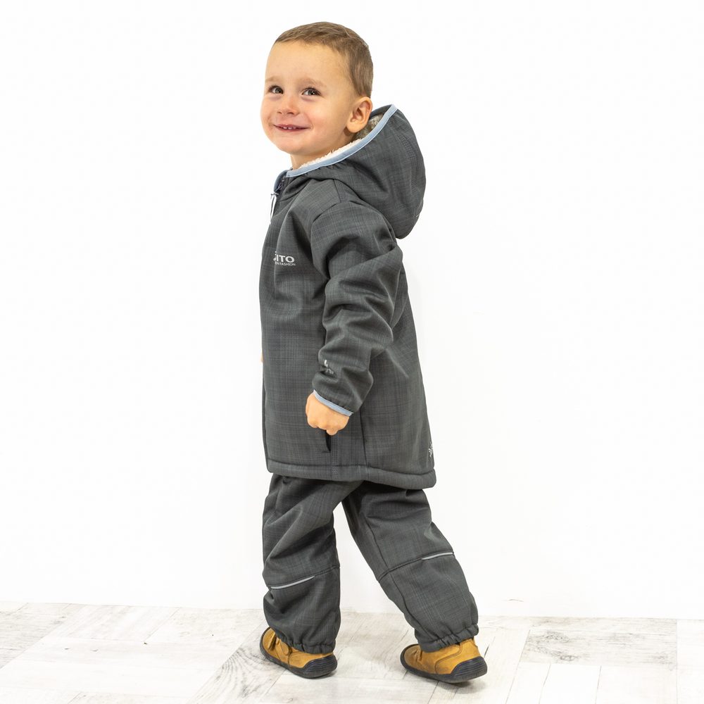 Levně ESITO Dětská zimní softshellová bunda s beránkem Grey - 86 / grey - 110 grey
