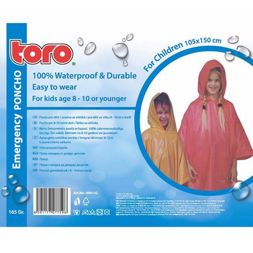 Levně TORO PONCHO PLÁŠTĚNKA PRO DĚTI 8-10 LET, VEL: 105X150CM