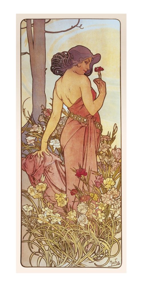 Levně Pohled Alfons Mucha – Carnation, dlouhý Baagl