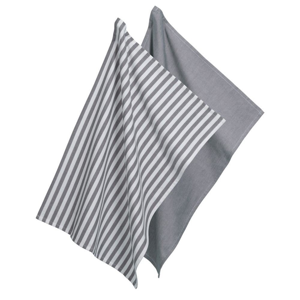 KELA Utěrka na nádobí CAJA 2 ks 55%bavlna/45%bambus šedá 70x50 cm KL-12873